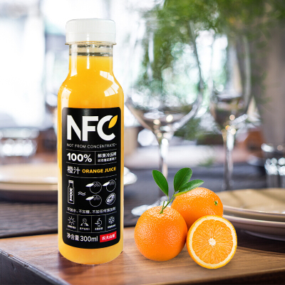 农夫山泉 NFC果汁饮料 100%NFC橙汁300ml*6瓶果粒橙果汁饮料鲜榨橙汁芒果汁苹果香蕉汁纯果蔬汁混合果汁