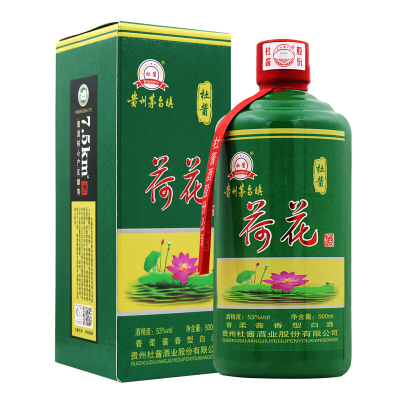 贵州茅台镇 杜酱荷花酒 53度 香柔酱香型 500ml*6瓶 纯粮食酒 整箱装