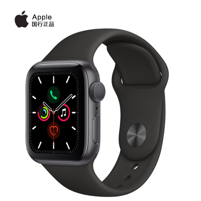 Apple Watch Series5 40毫米（GPS款 深空灰色铝金属表壳 黑色运动型表带）