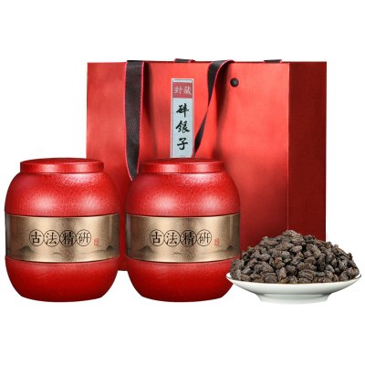 滇湘 普洱茶碎银子 2016年原料发酵 茶化石糯米香普洱熟茶 迷你小沱茶 500g*2 罐