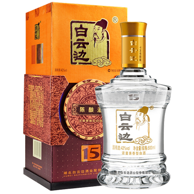 白云边15年 十五年陈酿 42度浓酱兼香型白酒500mL