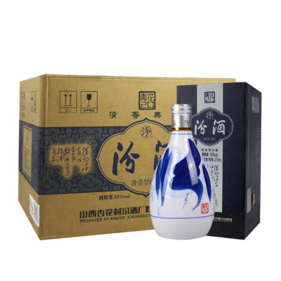 汾酒 青花20 53度 375ml*6瓶 整箱装 清香型白酒