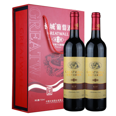 长城华夏碣石山产区 盛藏3解百纳干红葡萄酒750ml*2双支礼盒