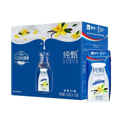 蒙牛纯甄风味酸牛奶香草味200g*12盒【9月产】