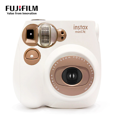 富士（FUJIFILM）INSTAX 一次成像相机立拍立得 mini7C 相机 奶咖色豪华套装三（含50张白边相纸）