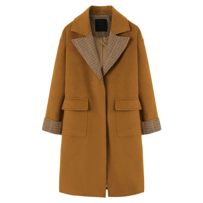 太平鸟 格纹毛呢外套