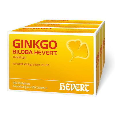 德国进口赫菲Hevert 金纳多ginkgo biloba银杏叶精华片 菲德老年痴呆提高记忆改善血压脑部降压益智 3盒装