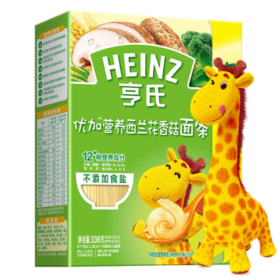 Heinz亨氏优加营养西兰花香菇面条336g（电商超值装）