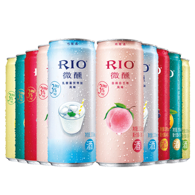 锐澳（RIO）洋酒 鸡尾酒 预调酒 微醺系列组合 330ml*10罐（微醺4种口味*2+乳酸菌*2）