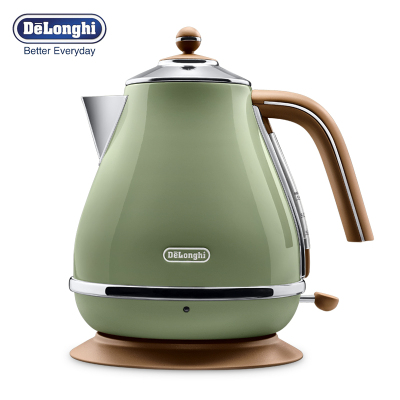 意大利德龙(DeLonghi) KBO2001（橄榄绿）电热水壶 食品级304不锈钢 1.7升 大容量 自动断电