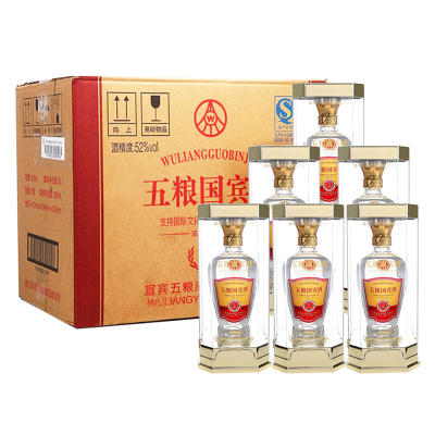 五粮液 出品 五粮 国宾珍藏 52度 500ml*6瓶 箱装 浓香型白酒