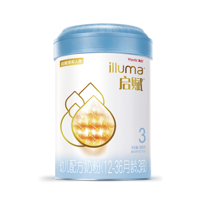 惠氏illuma启赋蓝钻幼儿配方奶粉(12-36月龄,3段)900g