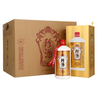 珍酒 珍五 金装版 53度 酱香型 白酒坤沙粮食酒 礼品收藏酒 500ml/盒*6 整箱装