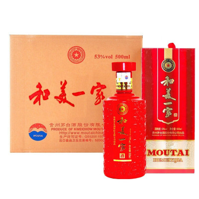 贵州茅台 老酒 53度 酱香型白酒 2013年和美一家酒 500ml*6瓶 整箱