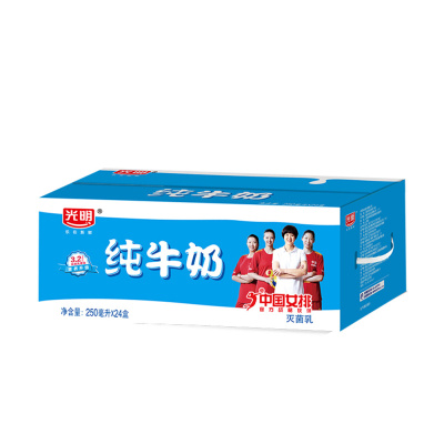 光明 纯牛奶 苗条装250mlX24盒装