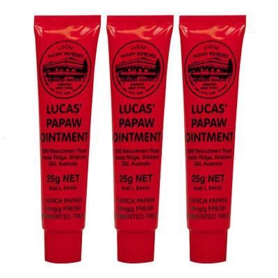 Lucas Papaw Ointment 木瓜膏润肤膏万用膏婴幼儿保湿 软管25g*3支_777