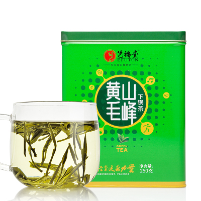艺福堂雨前黄山毛峰下锅茶250g/罐