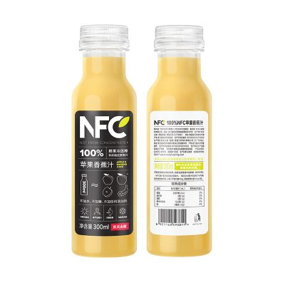 农夫山泉100%NFC苹果香蕉汁300ml*24瓶整箱