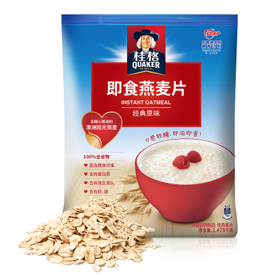 桂格（Quaker）早餐谷物 膳食纤维 即食燕麦片超值装（新老包装交替发货）1478g