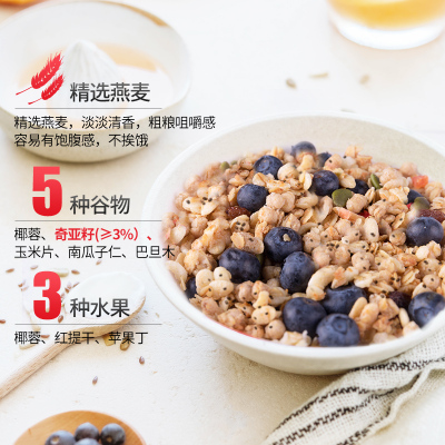 乐食麦坚果水果燕麦脆175g 谷物混合燕麦片冲调谷物方便制品