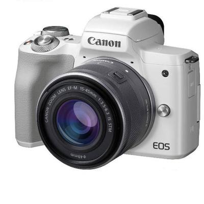 佳能(Canon) EOS M50白 （15-45mm） 数码微单相机 单镜头套装 约2410万像素