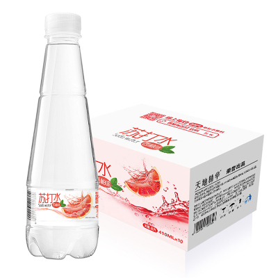 天地精华西柚味苏打水410ml*15瓶/箱 饮料批发整箱无糖无汽水弱碱性