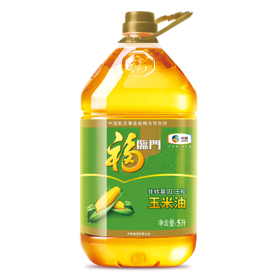 中粮福临门非转基因压榨玉米油5L/桶物理压榨一级家用食用油