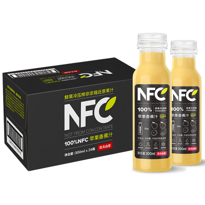 农夫山泉100%NFC苹果香蕉汁300ml*24瓶整箱