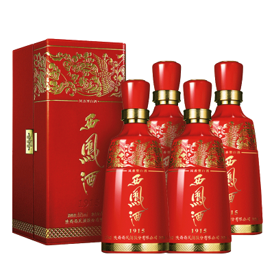 新品 【酒厂直营 官方旗舰店】西凤酒1915 凤香型白酒 55度 整箱500mL*4瓶