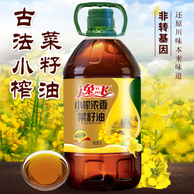 逸飞 小榨浓香菜籽油 5L 非转基因 四川风味