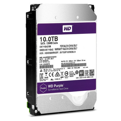 西部数据(WD)紫盘10TBSATA6Gb/s256M监控硬盘(WD100EJRX