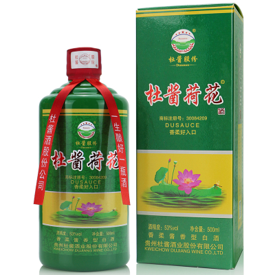 贵州茅台镇 杜酱荷花酒 53度 香柔酱香型 500ml*6瓶 纯粮食酒 整箱装