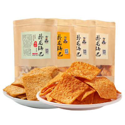 卧龙麻辣味锅巴400g*4大份量二阳休闲零食老襄阳特产手工老灶锅巴