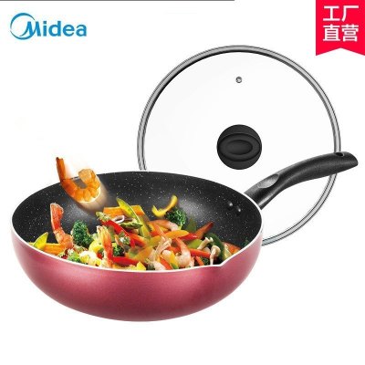 美的（Midea）不粘锅CJ28WOK301炒锅 家用 炒菜锅 电磁炉 燃气灶 适用 煎锅 不粘锅