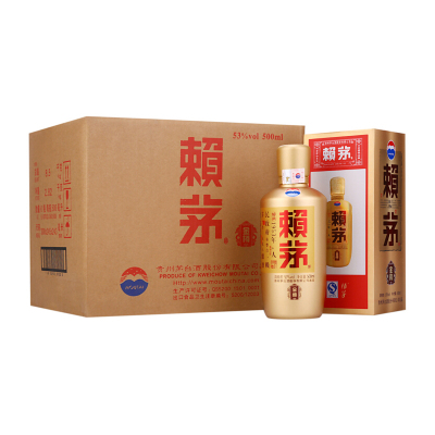 茅台 赖茅 金樽 酱香型 白酒 53度 500ml*6 整箱装（2018年）