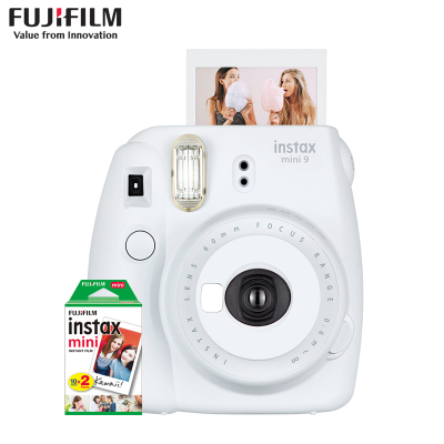 富士（FUJIFILM）INSTAX 一次成像相机立拍立得 mini9 烟灰白 套餐二（含20张相纸）