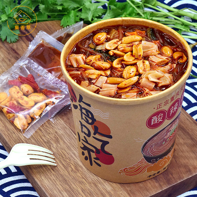 集香草嗨吃家酸辣粉丝桶装2桶重庆风味速食方便面办公休闲粉丝美食