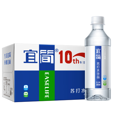 宜简苏打水无汽无糖弱碱性整箱360ml*15瓶