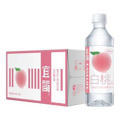 宜简苏打水无汽白桃味360ml*15瓶