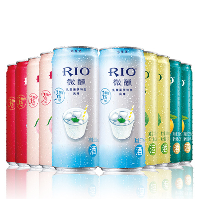 锐澳（RIO）洋酒 鸡尾酒 预调酒 微醺系列组合 330ml*10罐（微醺4种口味*2+乳酸菌*2）