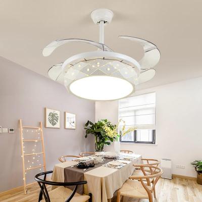 led隐形风扇灯简约现代家用高档大气餐厅卧室客厅灯遥控吊扇灯_559