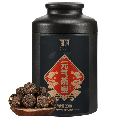 宫明茶叶 元气茶宝新会小青柑 柑普茶普洱茶熟茶陈皮普洱龙珠250g