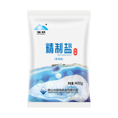 海跃 加碘精制盐400g*6袋 食用盐批发 精致食用盐 家用炒菜盐 加碘盐