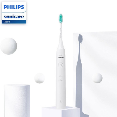 飞利浦(PHILIPS) 电动牙刷 成人声波震动牙刷 净力刷 2种模式 温和清洁 白色 HX2431/02