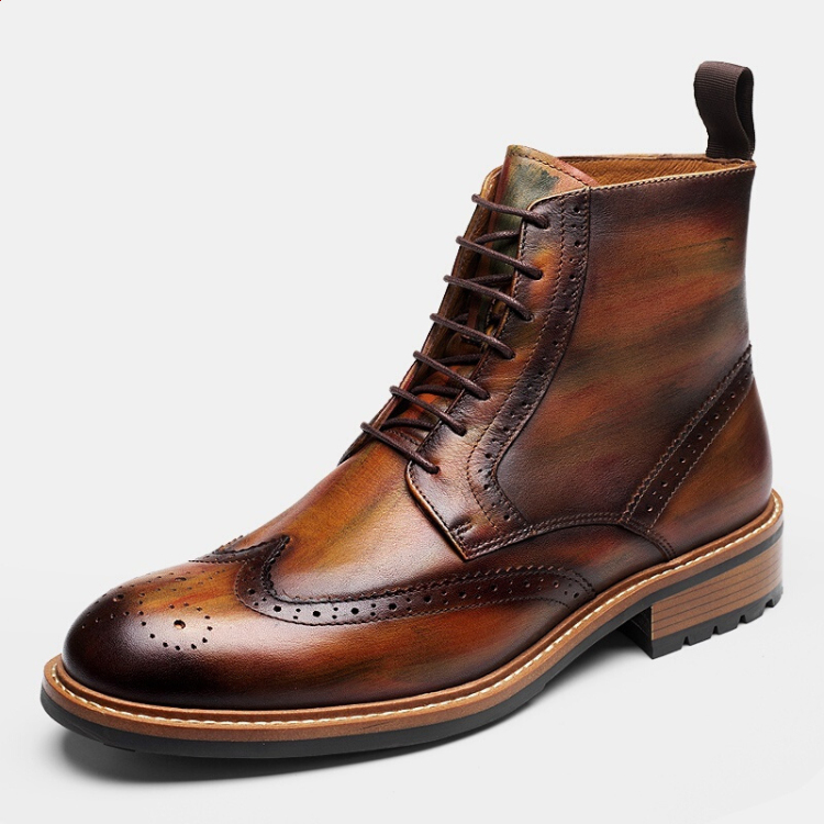 保罗柏琳牛皮工装鞋