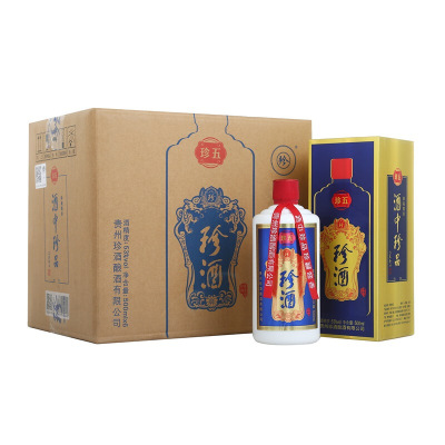 贵州珍酒 珍五 53度酱香型白酒500ml*6整箱装 易地茅台 酒中珍品 珍藏酱香