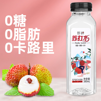 野岭果味苏打水380ml*12瓶0糖0脂0卡路里饮用水