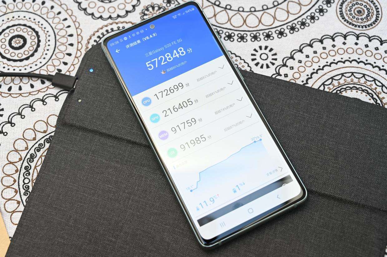 的跑分中,这款手机的成绩为77万,而在安兔兔的测试里,galaxy s20 fe