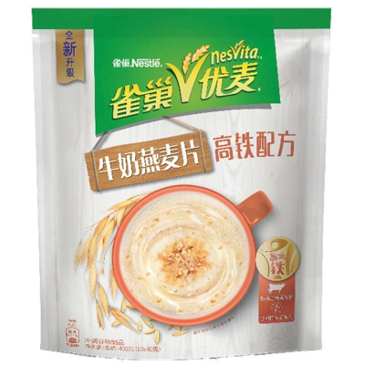 雀巢优麦 3合1即食牛奶燕麦片400g(10袋x40g)