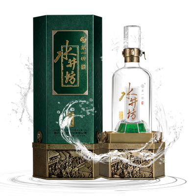 【官方旗舰店】水井坊 菁翠 浓香型白酒 礼盒装川酒 52° 500ml